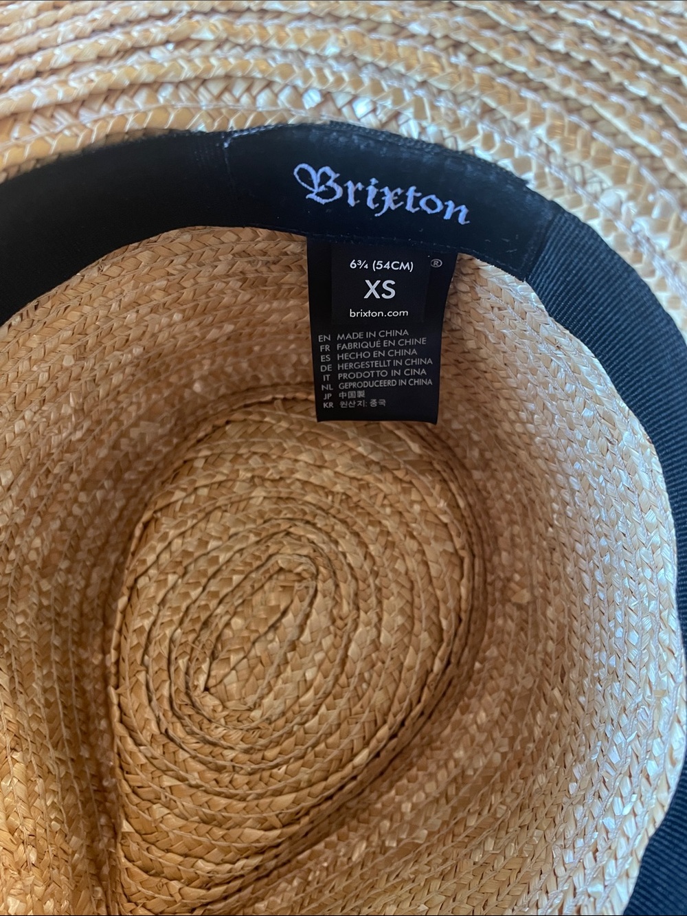 Brixton Natural Straw Hat with Black Inner Band - Picture 5 of 5
